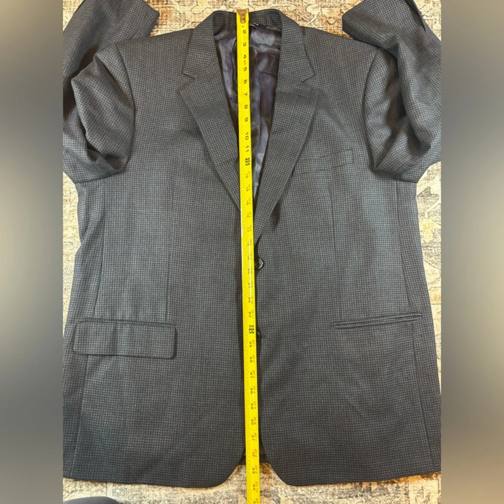 Men’s Joseph & Feiss Houndstooth 100% Wool Sport Coat Blazer Size 46 R‎